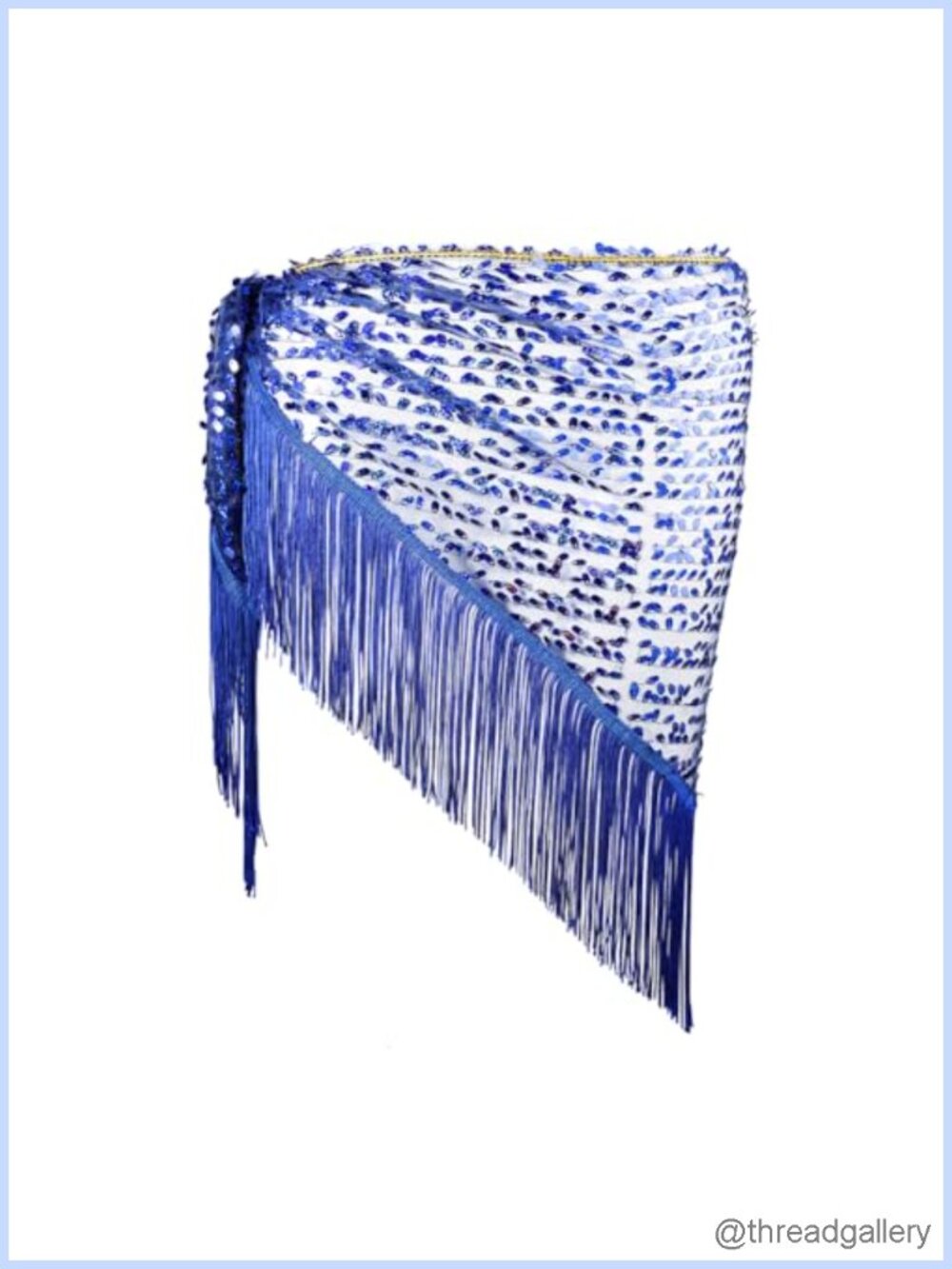 Sequin Belly Dance Hip Scarf Triangle Waist Wrap with Tassels Dance Costume
